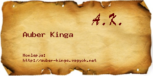 Auber Kinga névjegykártya
